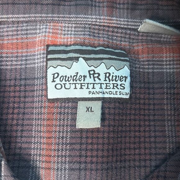 Powder River outfitters men's panhandle slim western Snap Front Shirt long sleev - Picture 6 of 11